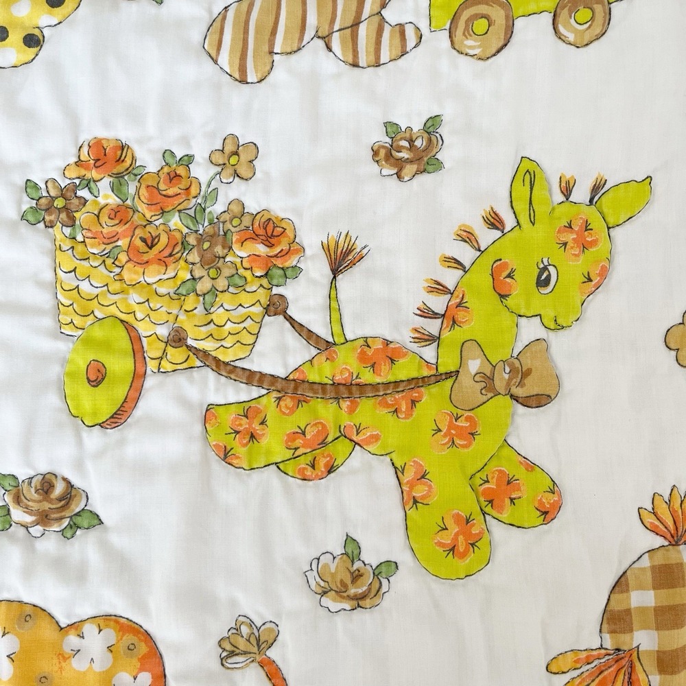 Vintage 1970s Handmade Baby Quilt - Picture 6 of 16